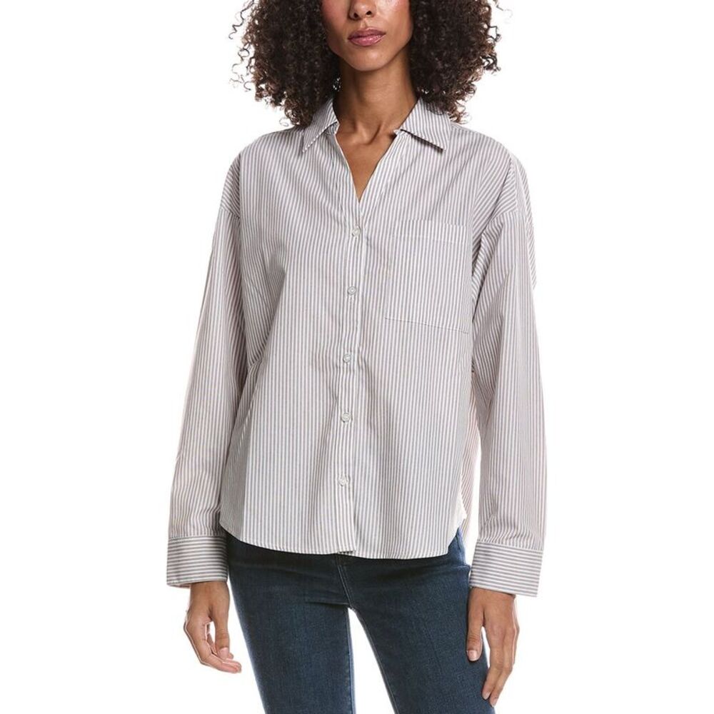 Bernardo Womens Boyfriend Shirt, Brown